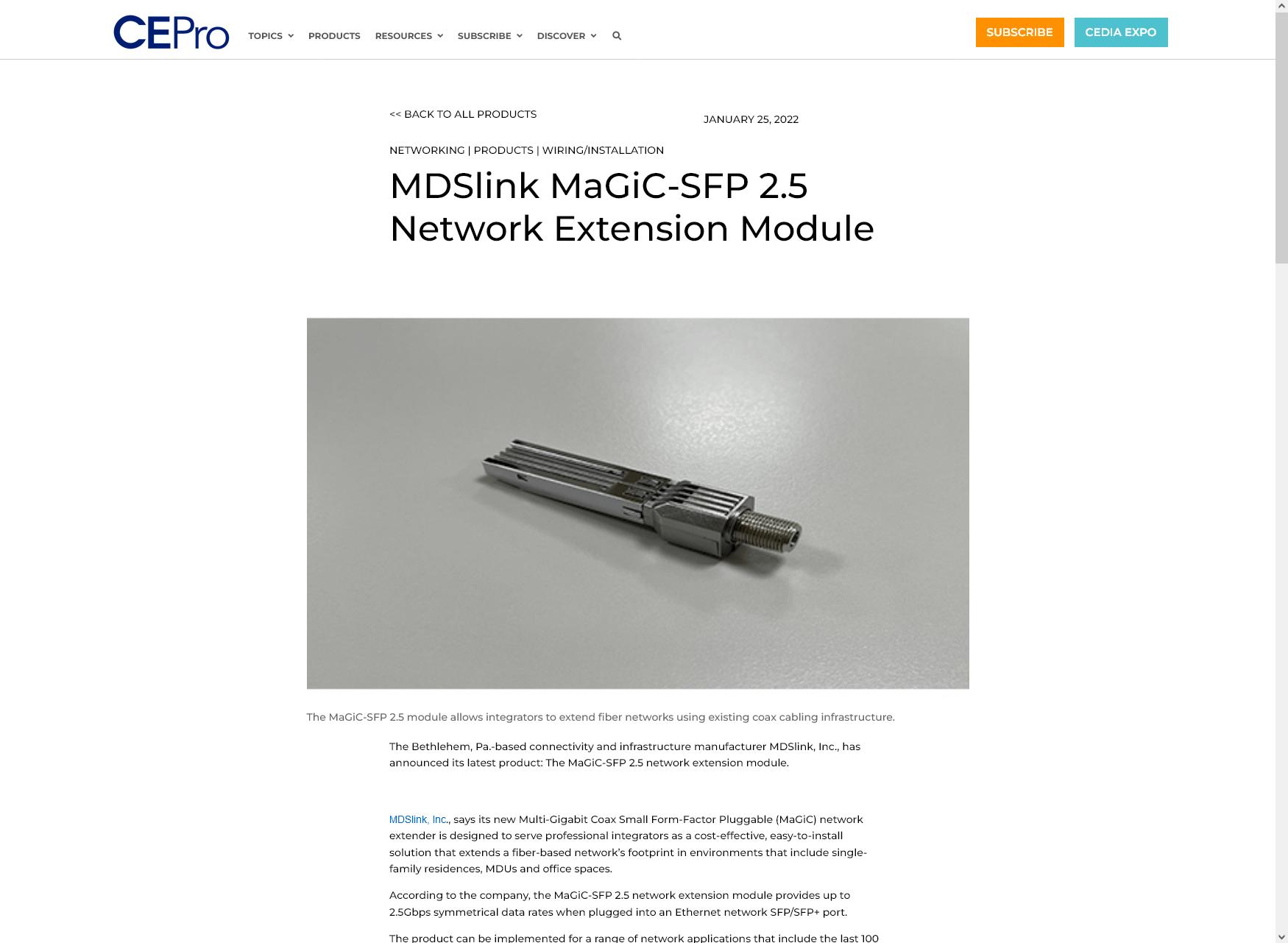 MDSlink MaGiC-SFP 2.5 Network Extension Module